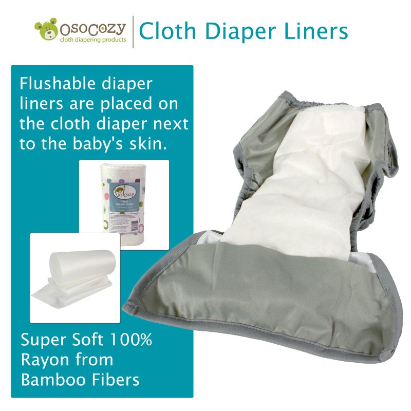 OsoCozy Flushable Diaper Liners 3 Pack - Makes Cloth Diapering Laundering Easier - Super Soft and Gentle on Babys Skin -100 Sheets per roll -3 Rolls. - Image 5